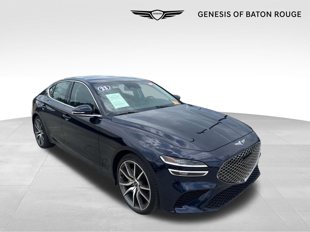 Capri Blue 2023 Genesis G70 Sedan Rear-Wheel Drive Automatic