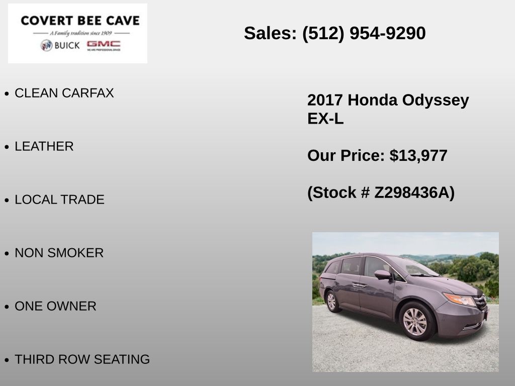 Used Car 2017 Honda Odyssey  Ex-l For Sale Under $15,000 In Austin, Texas
