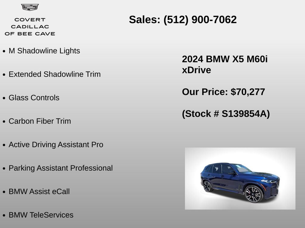 Used Car 2024 Bmw X5  M60i For Sale Under $80,000 In Austin, Texas