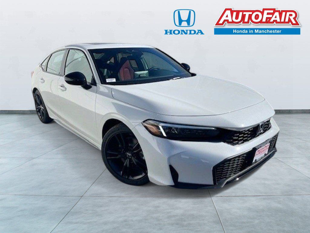 Platinum White Pearl 2026 Honda Civic Sedan Front-Wheel Drive 6-Speed Manual
