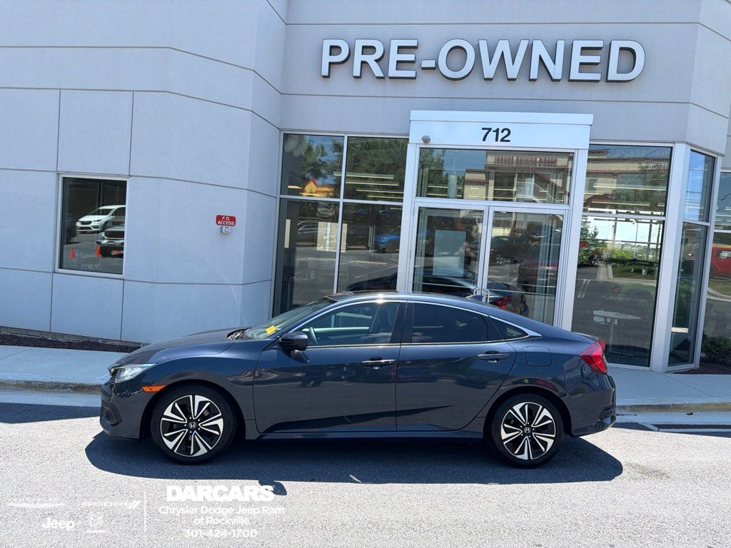 Blue 2017 Honda Civic Sedan Front-Wheel Drive Continuously Variable Transmission
