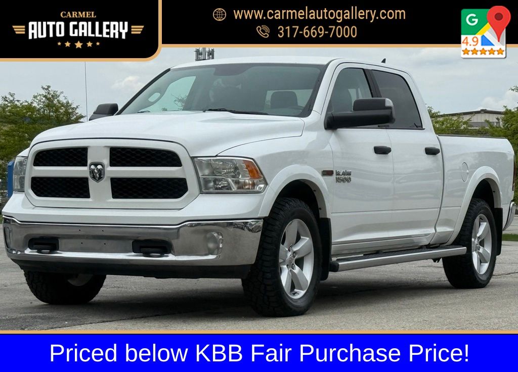 Pearl White 2018 RAM 1500 Pickup Truck Four-Wheel Drive 8-Speed Automatic