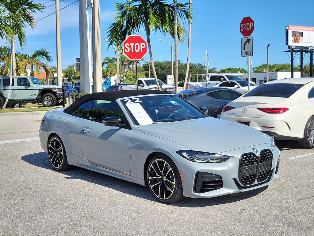 Brooklyn Gray Metallic 2022 BMW 4 Series Convertible Rear-Wheel Drive 8-Speed Automatic