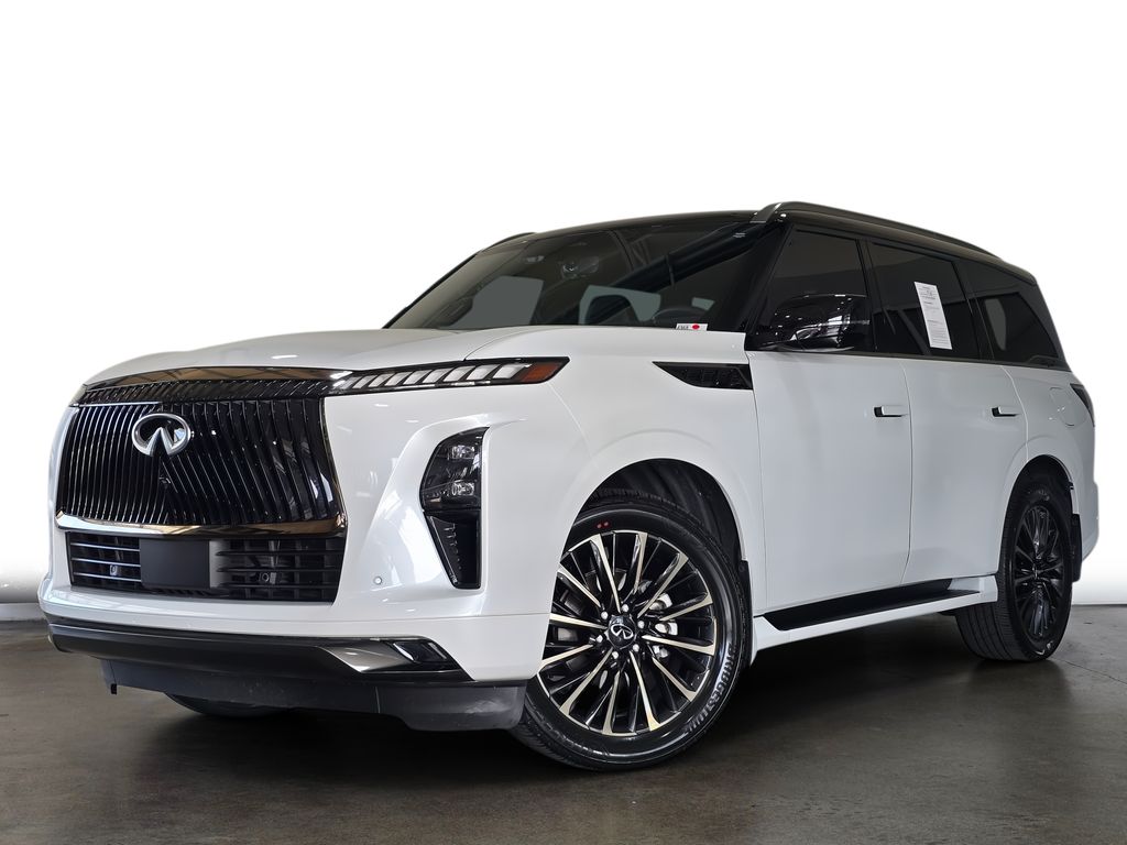 Radiant White/Black Obsidian 2026 INFINITI QX80 SUV / Crossover All-Wheel Drive 9-Speed Automatic