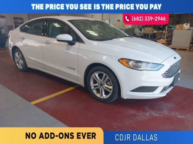 Oxford White 2018 Ford Fusion Hybrid Sedan Front-Wheel Drive Continuously Variable Transmission