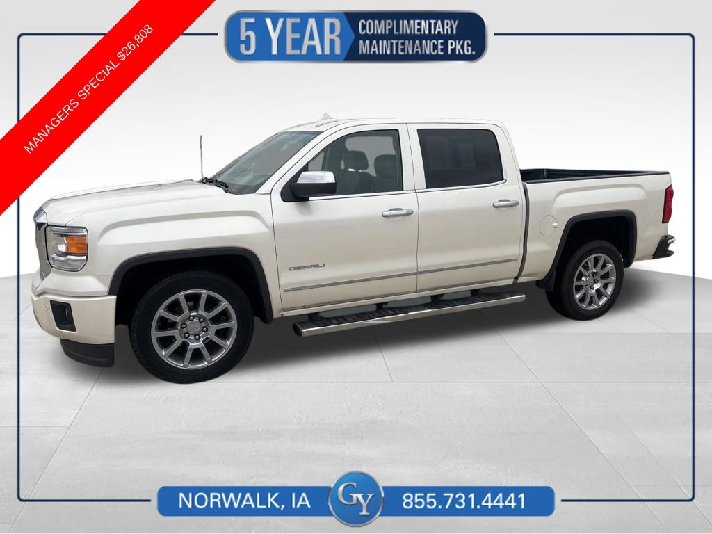 White Diamond Clearcoat 2015 GMC Sierra 1500 Denali Crew Cab 4WD Pickup Truck Four-Wheel Drive 8-Speed Automatic Overdrive