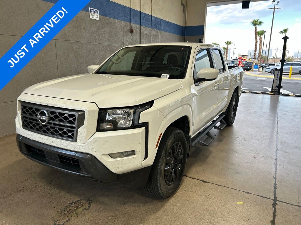 Glacier White 2023 Nissan Frontier Pickup Truck Four-Wheel Drive 9-Speed Automatic