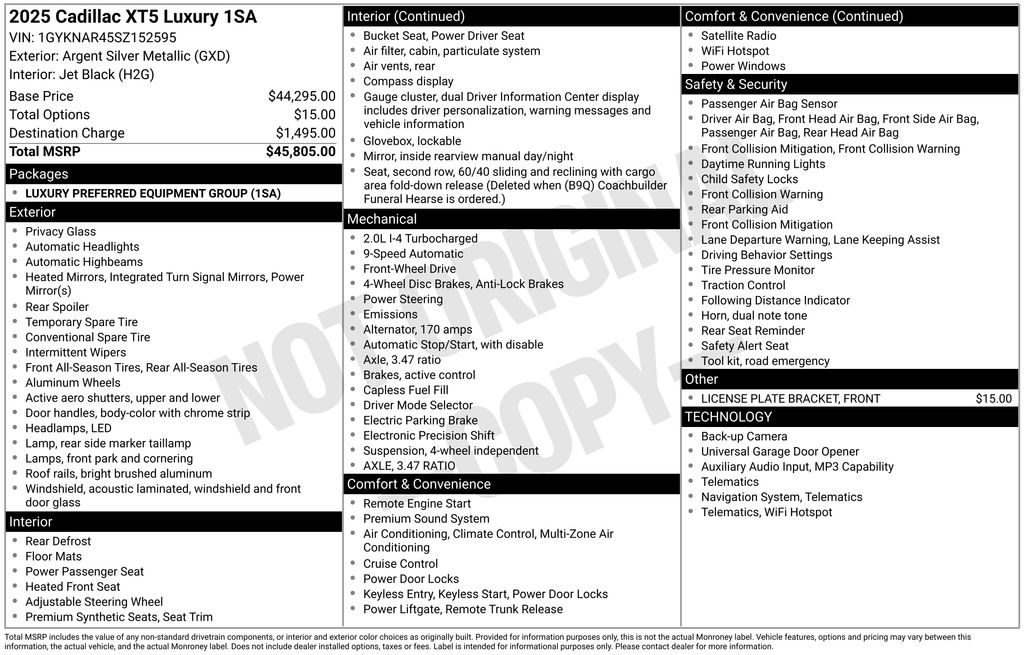 New Car 2025 Cadillac Xt5  Luxury For Sale Under $40,000 In Austin, Texas