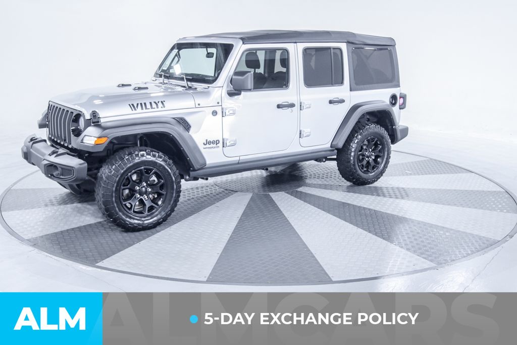 Used 2022 Jeep Wrangler Unlimited Willys Sport with VIN 1C4HJXDG9NW241379 for sale in Union City, GA