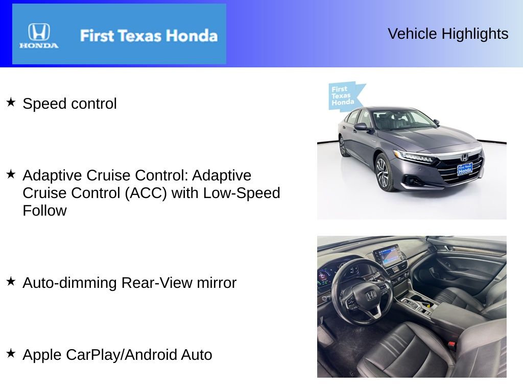 Used Car 2021 Honda Accord Hybrid  Ex-l For Sale Under $30,000 In Austin, Texas