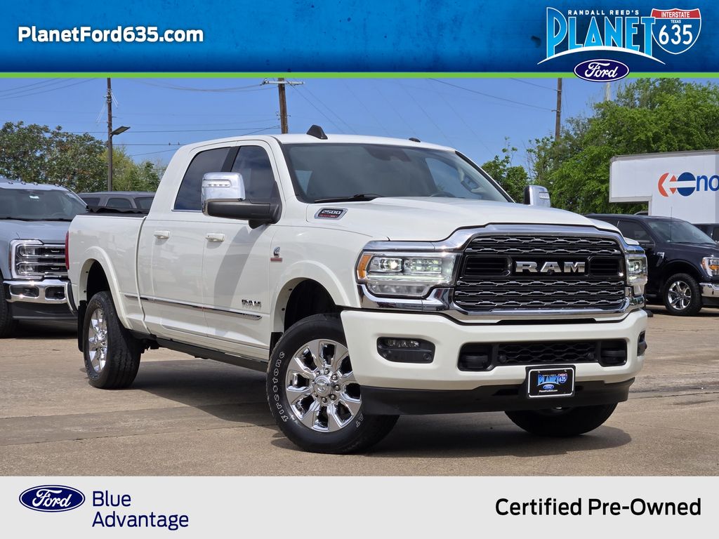 Pearl White 2023 RAM 2500 Limited Mega Cab 4WD Pickup Truck Four-Wheel Drive 6-Speed Automatic
