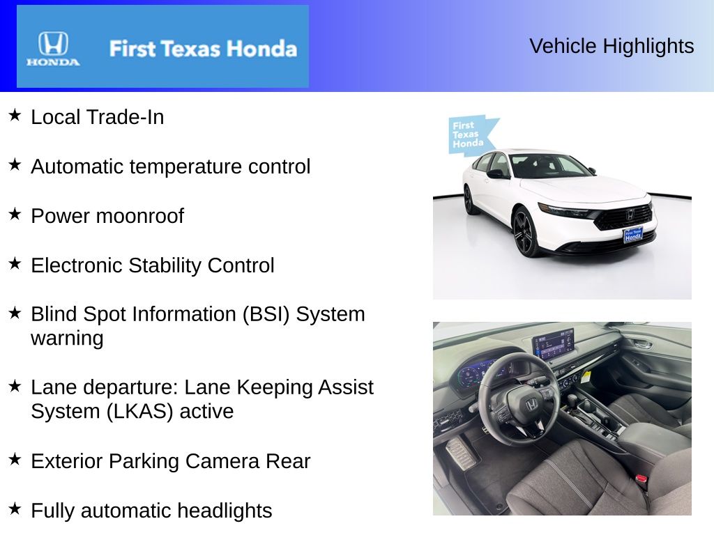 Used Car 2025 Honda Accord Hybrid  Sport For Sale Under $35,000 In Austin, Texas