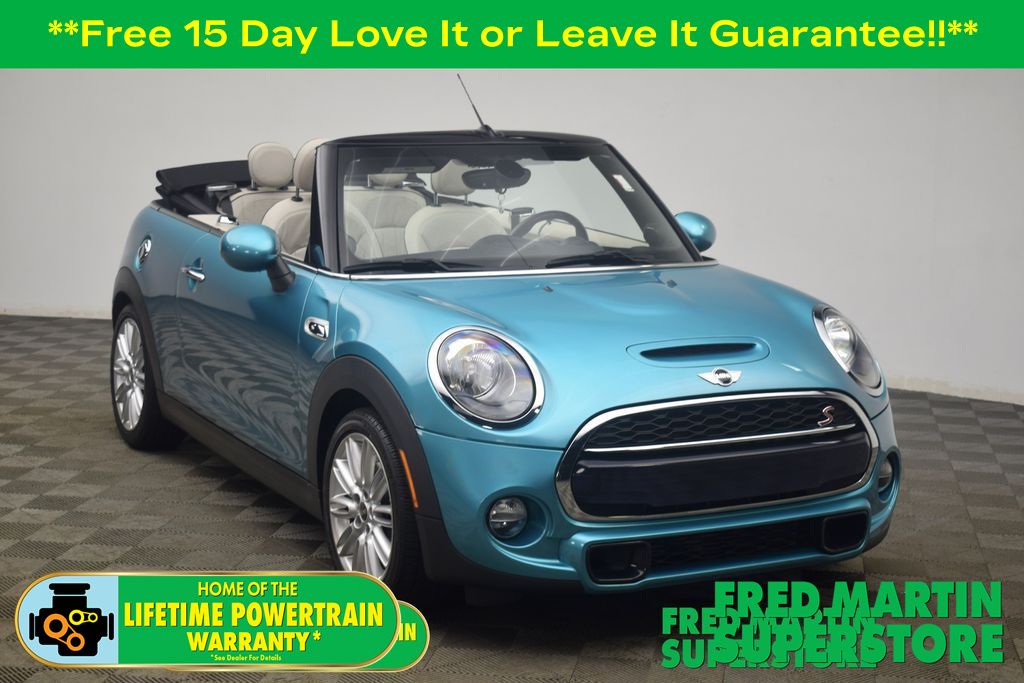 Teal (Aqua) 2017 MINI Cooper S Convertible FWD Convertible Front-Wheel Drive 7-Speed Automatic