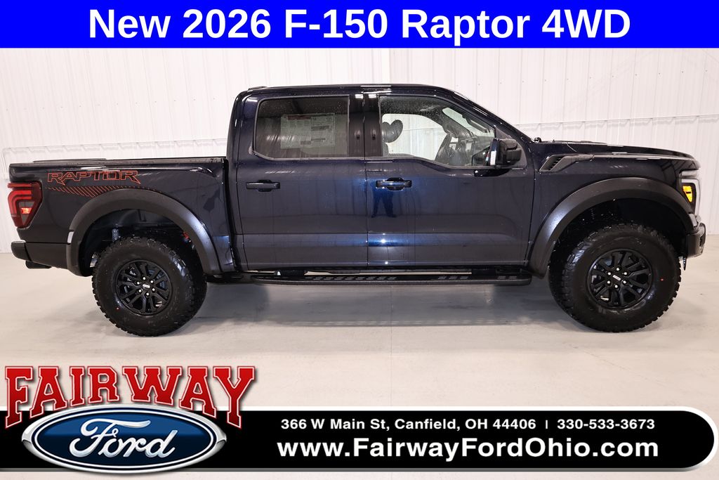 Antimatter Blue Metallic 2026 Ford F-150 Raptor SuperCrew 4WD Pickup Truck Four-Wheel Drive Automatic