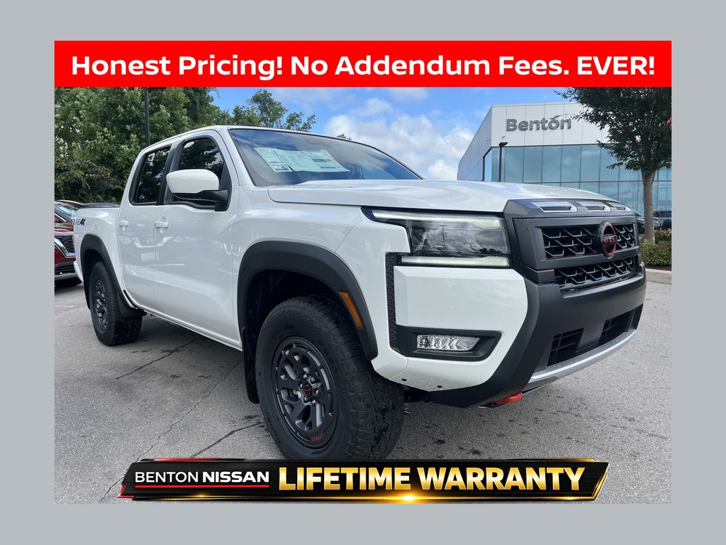 Glacier White 2026 Nissan Frontier Pickup Truck Four-Wheel Drive 9-Speed Automatic Overdrive