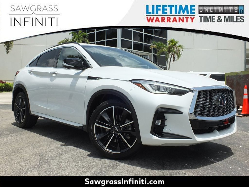 White 2023 INFINITI QX55 SUV / Crossover All-Wheel Drive Continuously Variable Transmission
