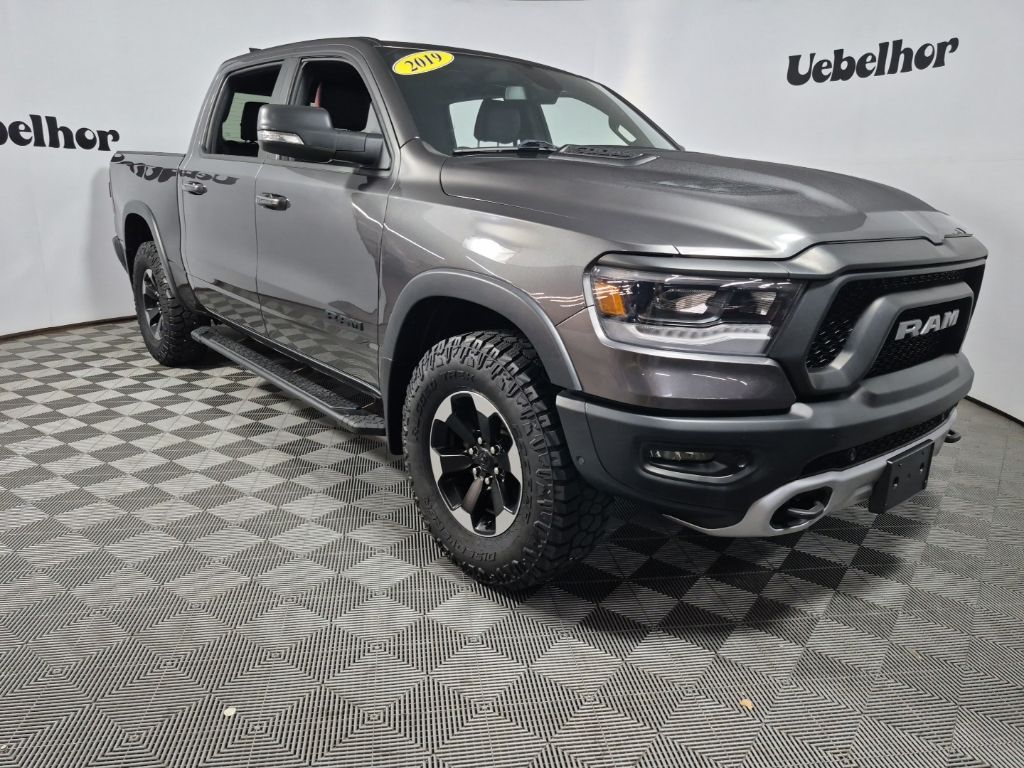 Gray (Granite Crystal Metallic Clearcoat) 2019 RAM 1500 Pickup Truck Four-Wheel Drive 8-Speed Automatic