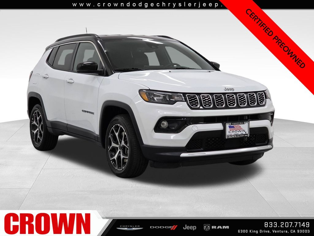 Bright White Clearcoat 2025 Jeep Compass SUV / Crossover Four-Wheel Drive 8-Speed Automatic