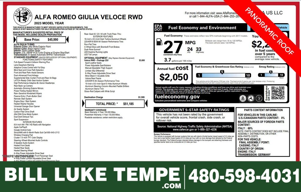 2023 Alfa Romeo Giulia Veloce RWD