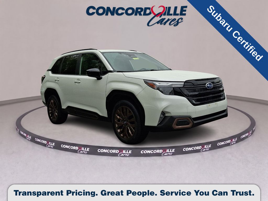 Crystal White Pearl 2025 Subaru Forester SUV / Crossover All-Wheel Drive Continuously Variable Transmission