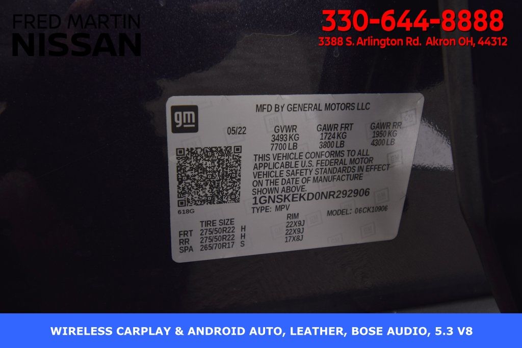 used 2022 Chevrolet Suburban car, priced at $51,399