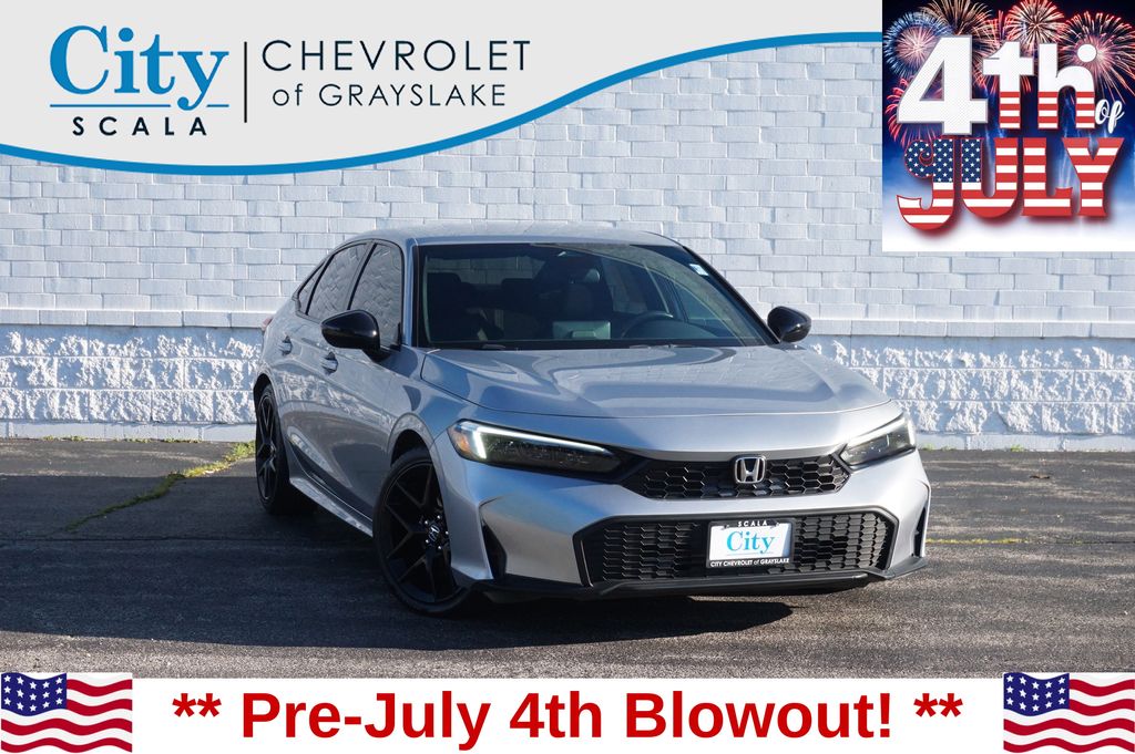 Silver 2025 Honda Civic Sedan Front-Wheel Drive Continuously Variable Transmission