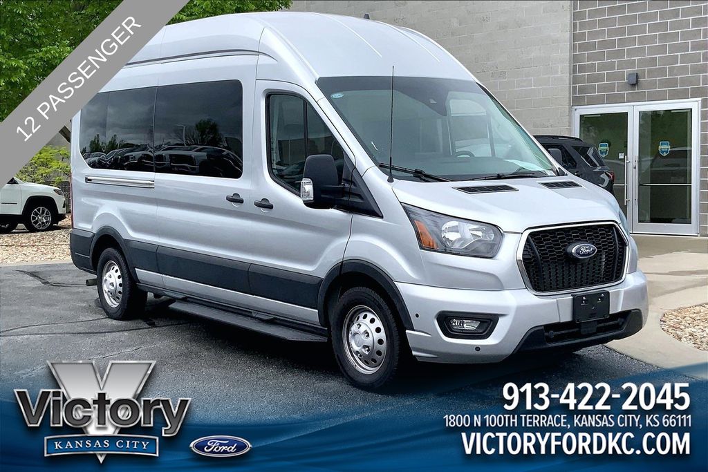 Ingot Silver 2024 Ford Transit Passenger 350 XLT High Roof LB AWD Van All-Wheel Drive