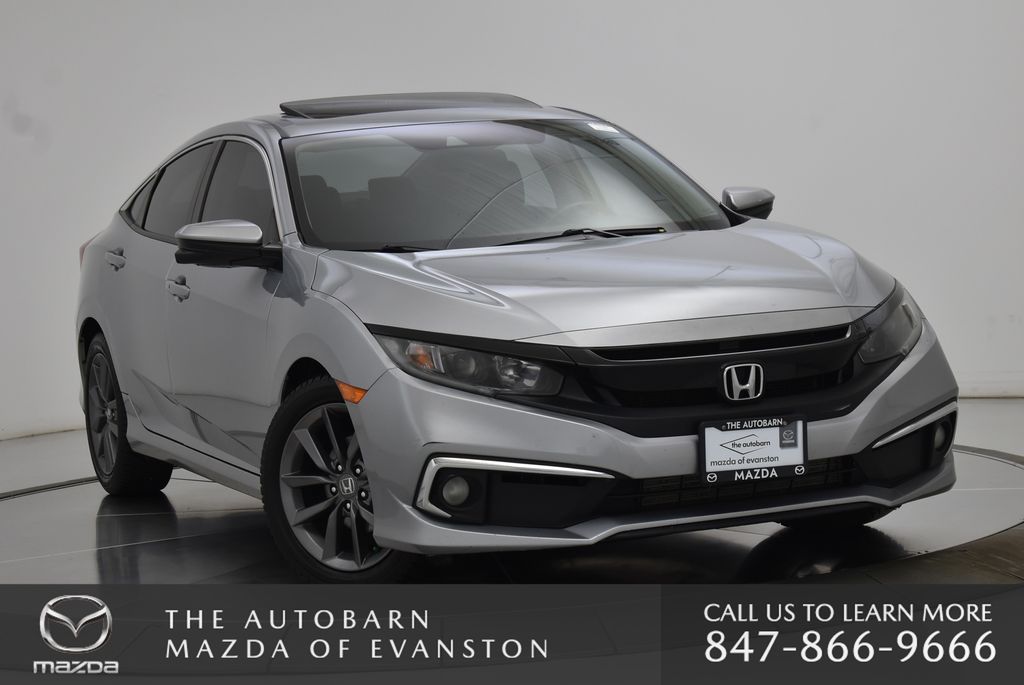 Lunar Silver Metallic 2020 Honda Civic Sedan Front-Wheel Drive Continuously Variable Transmission