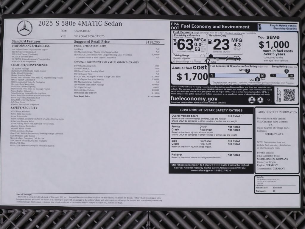 2025 Mercedes-Benz S-Class S 580 9