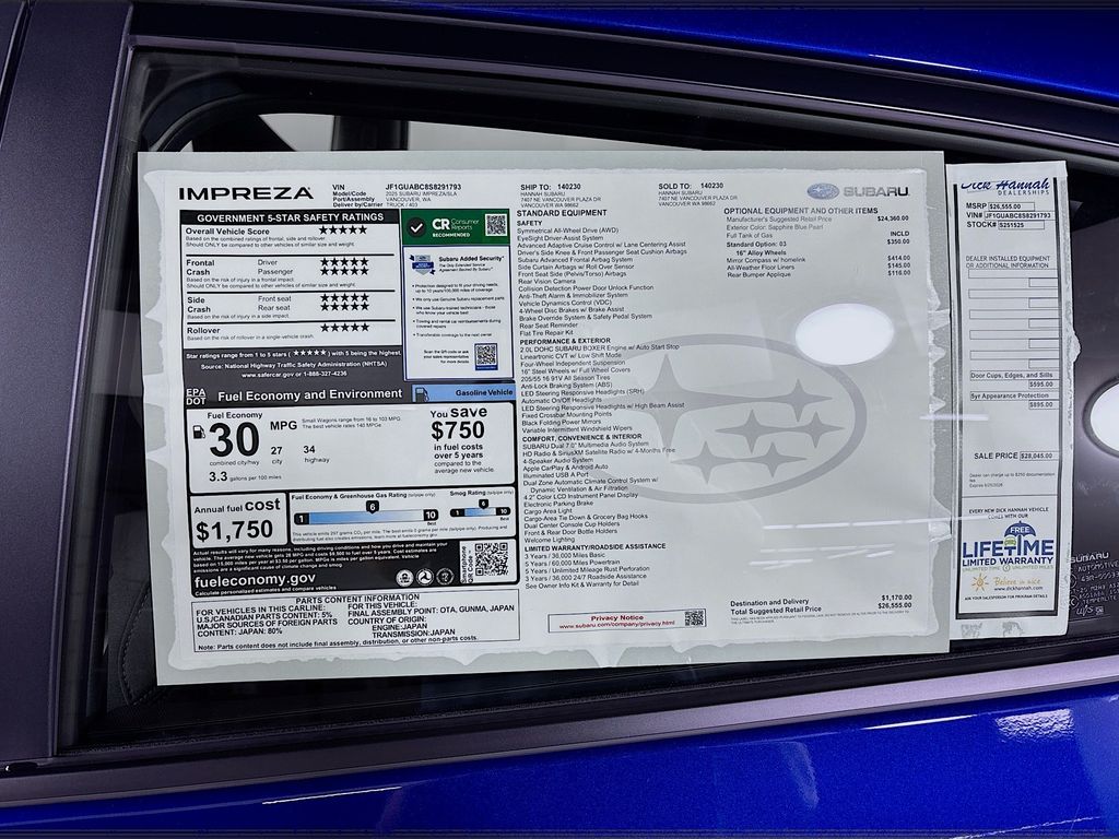 2025 Subaru Impreza Base