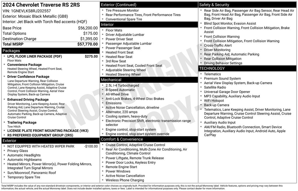 2024 Chevrolet Traverse AWD RS