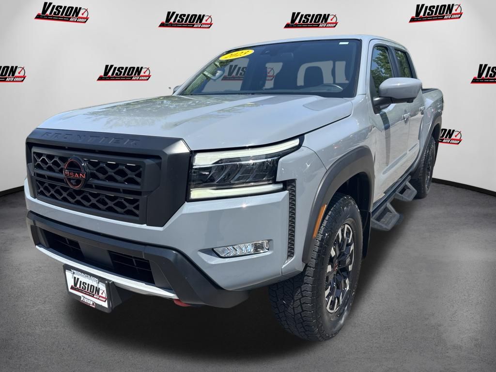 Boulder Gray Pearl 2023 Nissan Frontier Pickup Truck Four-Wheel Drive 9-Speed Automatic