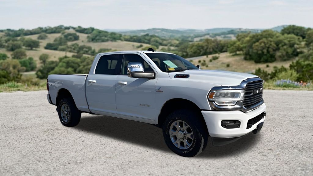 Bright White Clearcoat 2024 RAM 2500 Laramie Crew Cab 4WD Pickup Truck Four-Wheel Drive 6-Speed Automatic