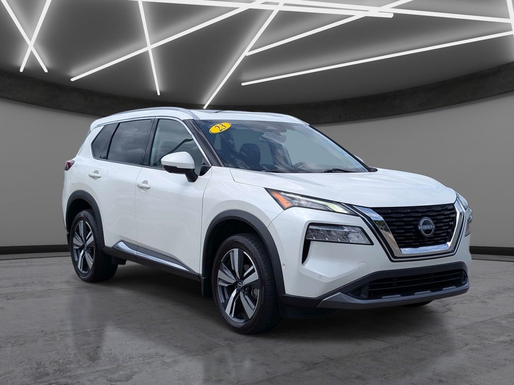 Pearl White 2023 Nissan Rogue SUV / Crossover All-Wheel Drive Continuously Variable Transmission