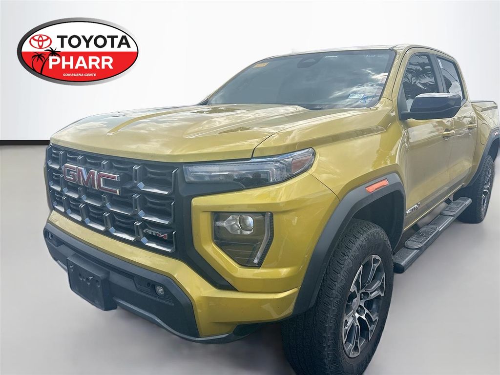 Solar Flare Metallic 2023 GMC Canyon AT4 Crew Cab 4WD Pickup Truck Four-Wheel Drive 8-Speed Automatic
