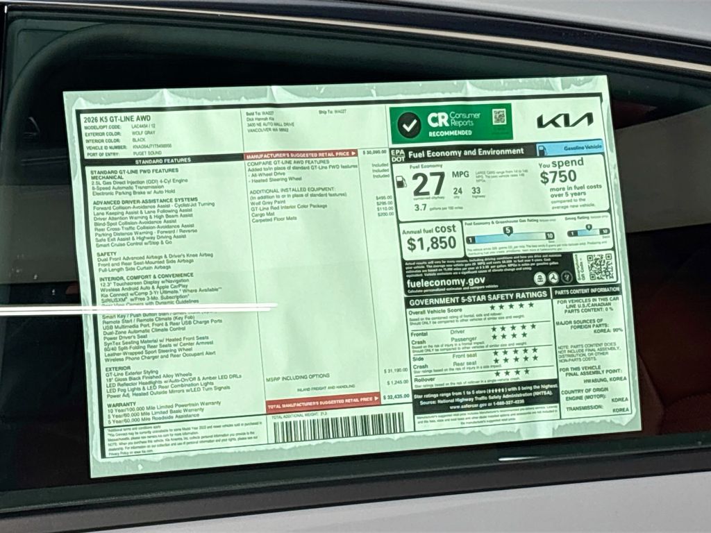 2026 Kia K5 GT-Line