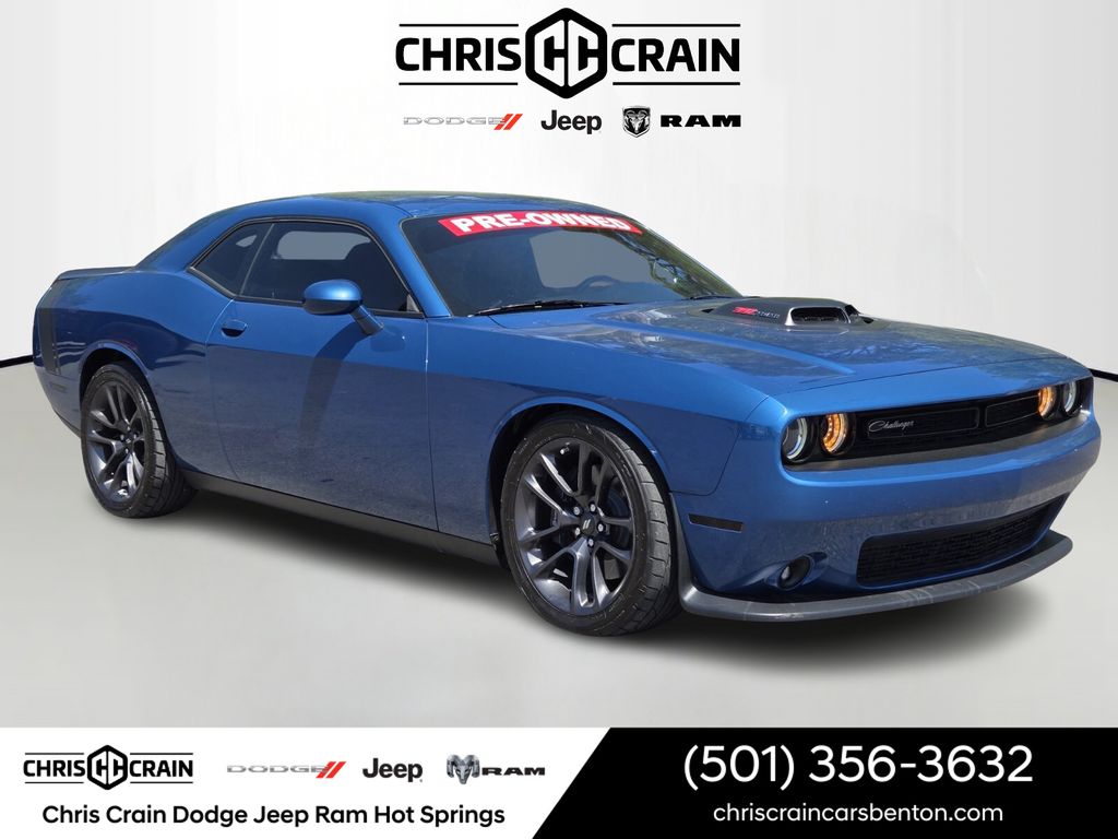 Blue (Frostbite) 2021 Dodge Challenger R/T Scat Pack RWD Coupe Rear-Wheel Drive 6-Speed Manual