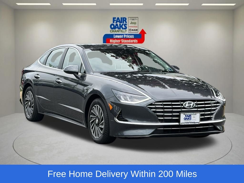 Portofino Gray 2023 Hyundai Sonata Hybrid Sedan Front-Wheel Drive 6-Speed Automatic