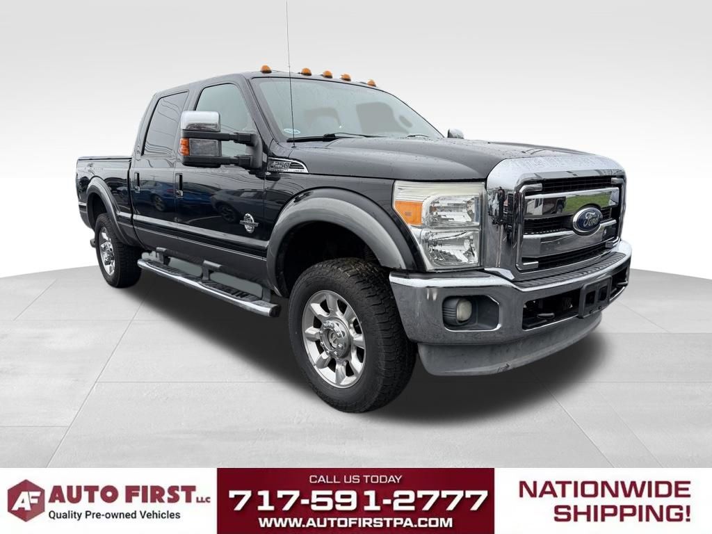 Black 2011 Ford F-250 Super Duty Lariat Crew Cab 4WD Pickup Truck Four-Wheel Drive 6-Speed Automatic Overdrive