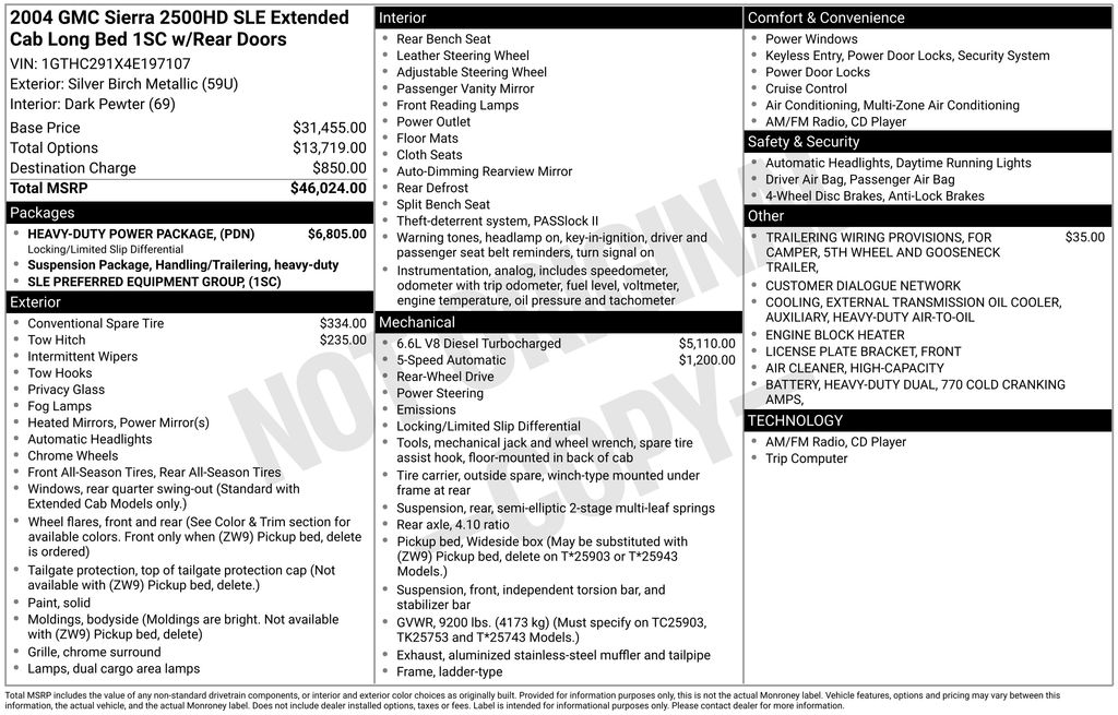 Used Car 2004 Gmc Sierra 2500hd  Sle For Sale Under $10,000 In Austin, Texas