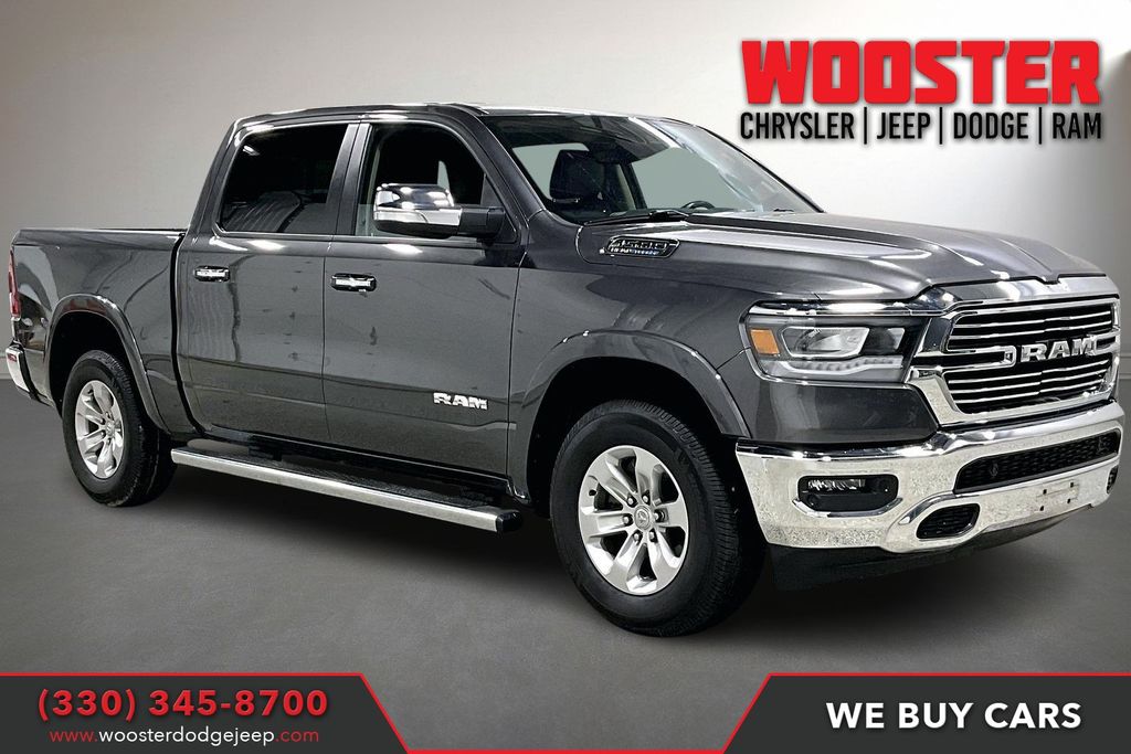 Gray (Granite Crystal Metallic Clearcoat) 2021 RAM 1500 Laramie Crew Cab 4WD Pickup Truck Four-Wheel Drive 8-Speed Automatic