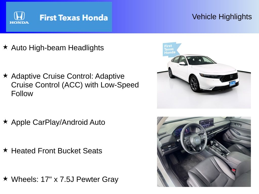 Used Car 2025 Honda Accord Hybrid  Ex-l For Sale Under $35,000 In Austin, Texas