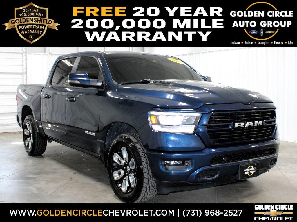 Patriot Blue Pearlcoat 2023 RAM 1500 Laramie Crew Cab 4WD Pickup Truck Four-Wheel Drive 8-Speed Automatic