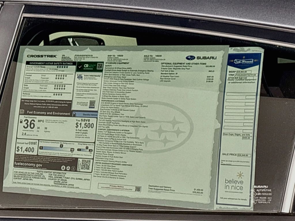 2026 Subaru Crosstrek Hybrid Sport