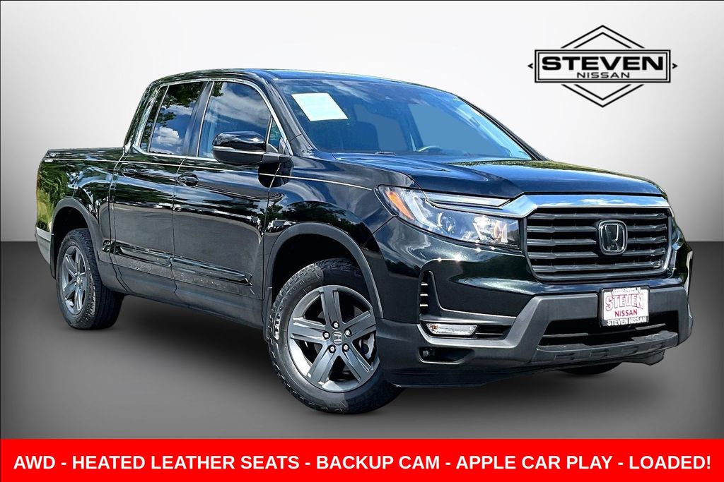 Black 2023 Honda Ridgeline Pickup Truck All-Wheel Drive 9-Speed Automatic