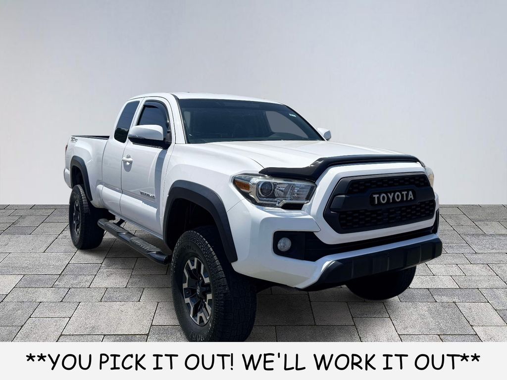 Super White 2017 Toyota Tacoma TRD Off Road V6 Access Cab 4WD Pickup Truck Four-Wheel Drive 6-Speed Automatic