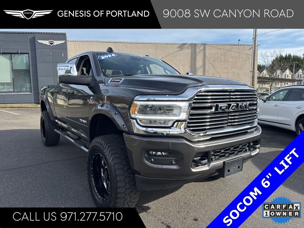 Gray (Granite Crystal Metallic Clearcoat) 2024 RAM 2500 Laramie Crew Cab 4WD Pickup Truck Four-Wheel Drive 6-Speed Automatic