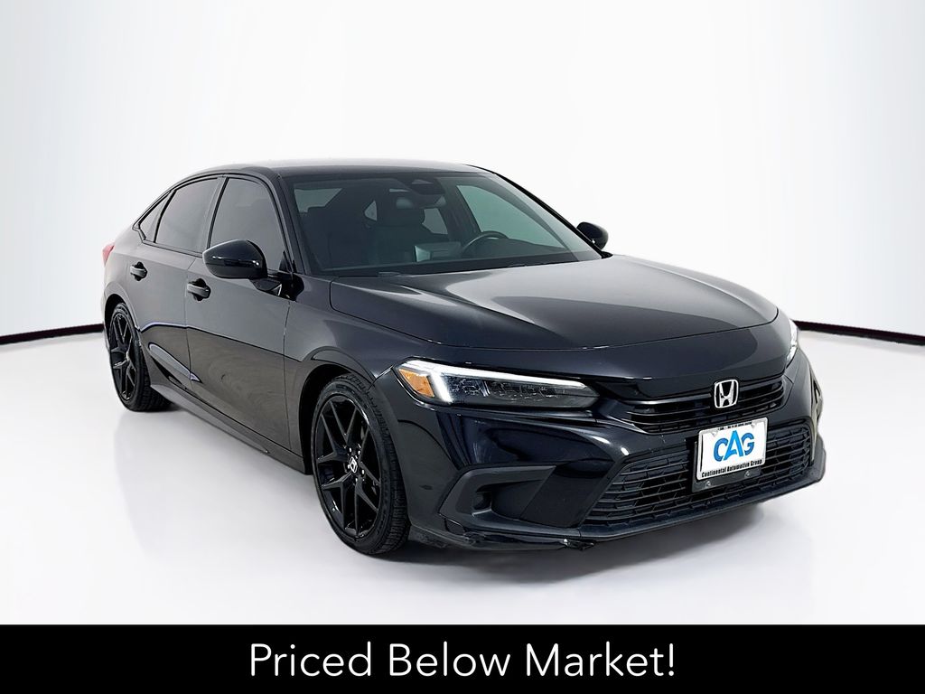 Black 2024 Honda Civic Sedan Front-Wheel Drive Continuously Variable Transmission