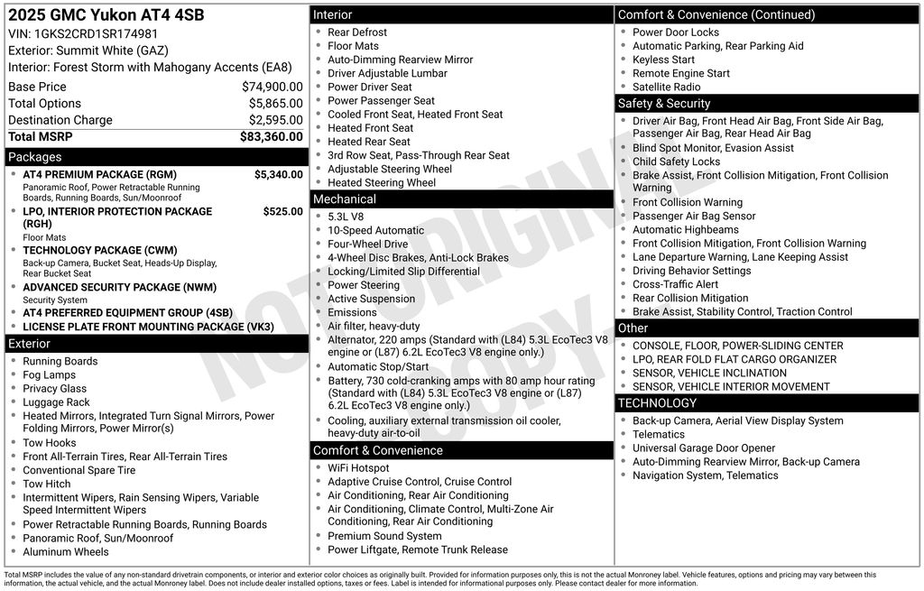Used Car 2025 Gmc Yukon  At4 For Sale Under $80,000 In Austin, Texas