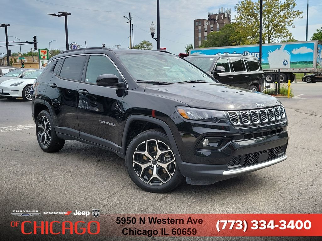 Diamond Black Crystal Pearlcoat 2025 Jeep Compass SUV / Crossover Four-Wheel Drive 8-Speed Automatic